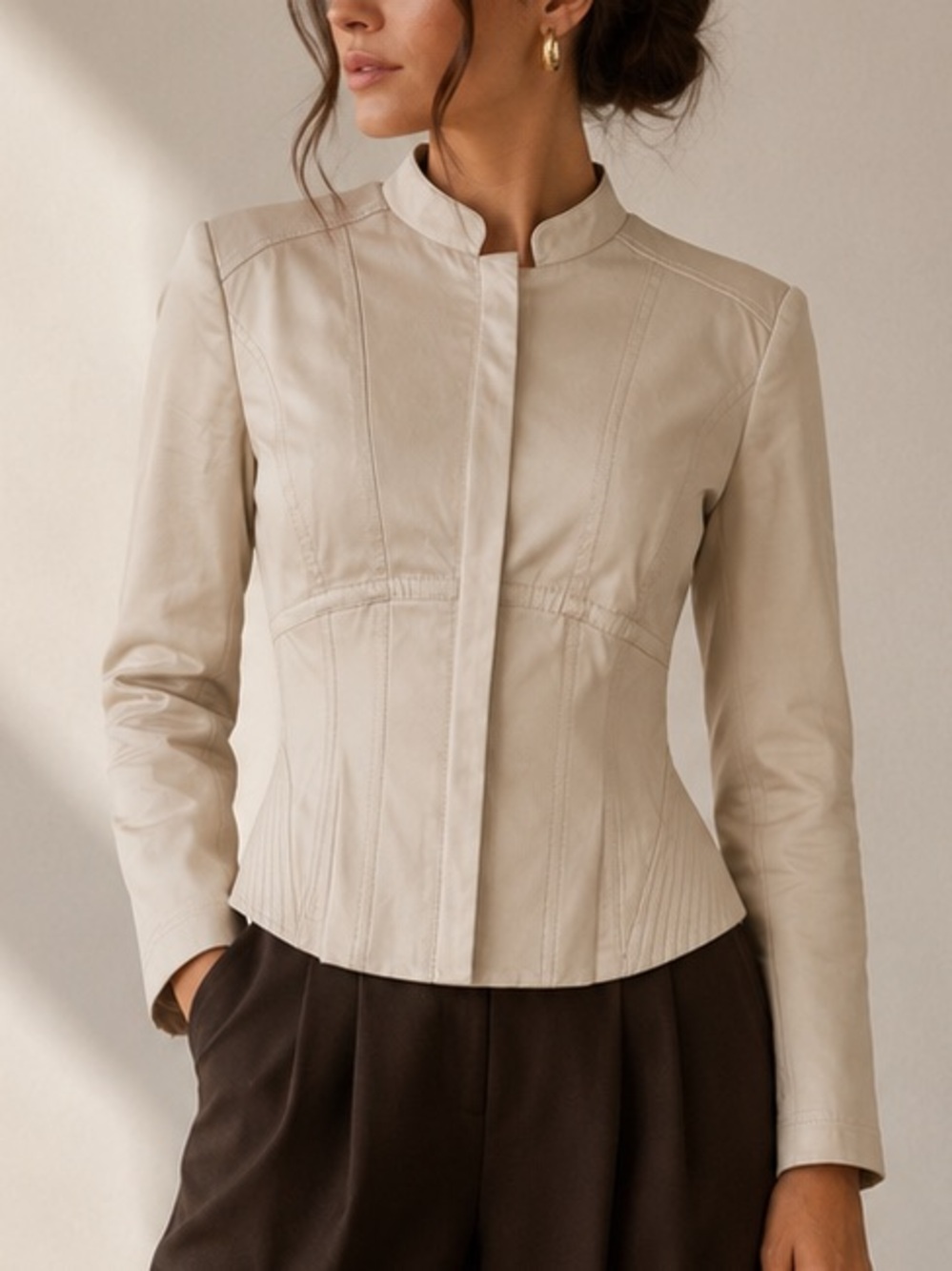 NWT WHBM Corset Boned Fitted Jacket Ivory Cream Size 10 Elegant Feminine